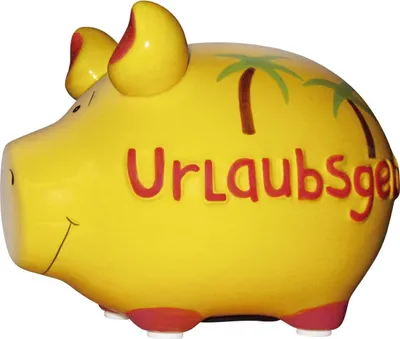 Produktbild von Spardose Schwein "Urlaubsgeld" - Keramik, klein, 3 St.