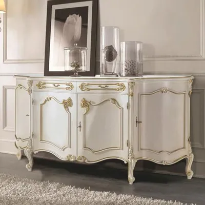 Produktbild von Casa Padrino Luxus Barock Sideboard Weiß / Gold 185 cm - Barock Möbel -  Italy
