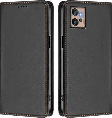 Produktbild von Handyhülle für Motorola Moto G32, Kunstleder Klapphülle Stoßfeste Magnetische Hülle mit Ständer Schwarz