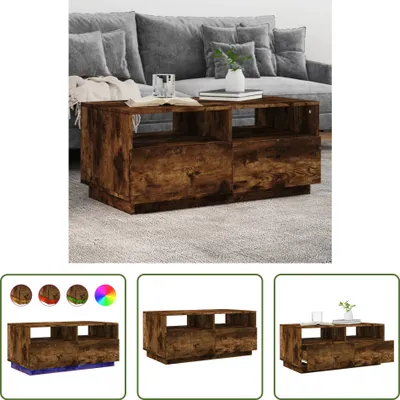 Obrázok produktu pre Konferenčný stolík The Living Store s LED osvetlením, údený dub 90x49x40 cm