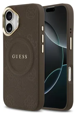Immagine prodotto di Custodia GUESS per IPHONE 17 compatibile con MagSafe GUHMP17SPSAMSECW (PU con timbro a caldo Peony) marrone