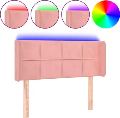 Produktbild von vidaXL LED Kopfteil Rosa 103x16x78/88 cm Samt