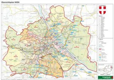 Produktbild von Wien politisch Planokarte 1 : 85.000
