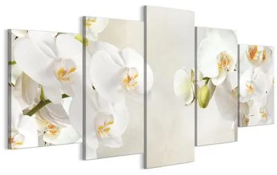 Image de LUMASOUL, ensemble de 5 tableaux muraux pour salon, impression sur toile représentant des fleurs, dimensions 200x100 cm. Décoration murale composée de plusieurs éléments, idéale pour chambre, couloir ou bureau