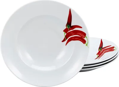 Obrázok produktu pre CreaTable, 23434, Herbs white, tanier na cestoviny 4 ks, porcelán