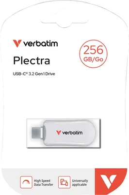 Productafbeelding van Verbatim 30230 USB-Stick 256GB Verbatim 3.2 Typ C Plectra Flash Drive white