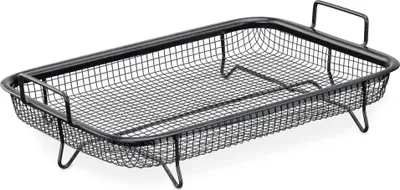 Immagine prodotto di Navaris cesto griglia per forno - 32 x 22,5 cm cesto griglia in acciaio inox - vassoio per patatine fritte verdure crocchette di pollo - rivestimento antiaderente