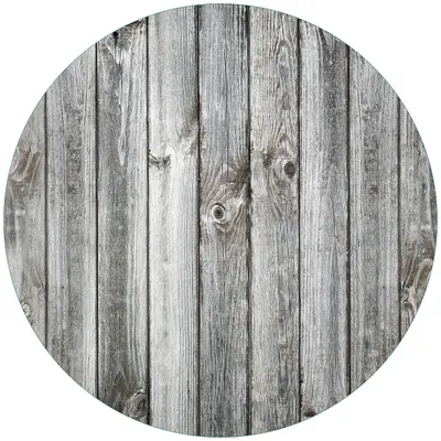 Produktbild von Wallario Premium Glasbild, freischwebende Optik, kräftige Farben, rund 50cm Durchmesser, Motiv Holz-Optik Textur hellgraues Holz Paneele Dielen mit Asteinschlüssen