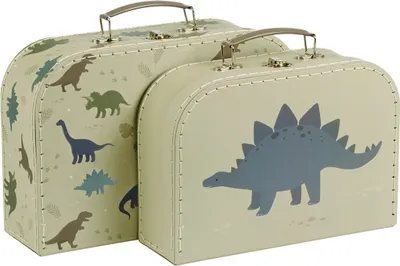 Produktbild von A Little Lovely Company Kofferset: Dinosaurier, Organizer für Spielzeug, Grün, Freistehend, Junge/Mädchen, Abbildung, Rechteckig