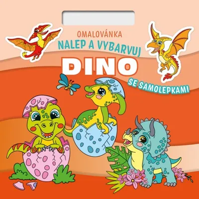 Produktbild von Dino Malbuch für Kinder zum Kleben und Ausmalen mit über 80 Stickern