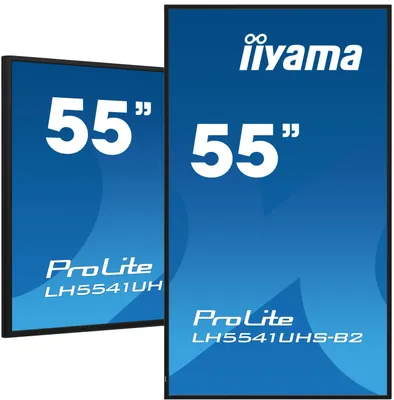 Produktbild von iiyama LH5541UHS-B2 Signage-Display Kiosk-Design 138,7 cm (54.6") LCD 500 cd/m² 4K Ultra HD Schwarz Eingebauter Prozessor 24/7