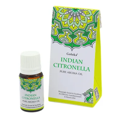 Produktbild von Goloka Duftöl - Indische Naturdüfte für Aromatherapie, Raumduft, Diffusor, Duftlampe (10ml), Indische Citronella