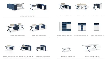 Produktbild von Büro Einrichtung Schreibtisch + Aktenschrank Möbel Schreibtische Tische 2tlg.Set