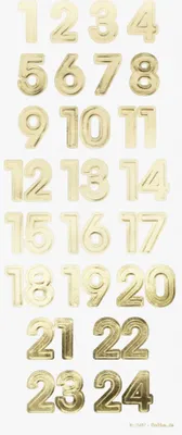 Produktbild von folia Adventskalender-Sticker "NUMBERS GOLD"