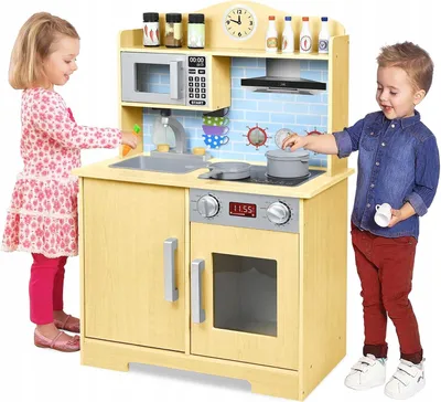 Zdjęcie produktu dla Kuchnia Do Zabawy Z Drewna Dla Dzieci Zestaw Zabawek Kuchennych I Akcesoria