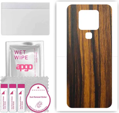 Produktbild von apgo Rückseite Schutzfolie, Skin, kompatibel mit Tecno Camon 16 Pro, Hinten Displayschutzfolie aus Vinylfolie, kratzfest, einfache Montage - Tigerwood
