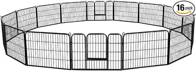 Imagen del producto de Silecomplaza: Jaula para cachorros con 16 paneles, 60 cm de altura, de metal, con 2 puertas