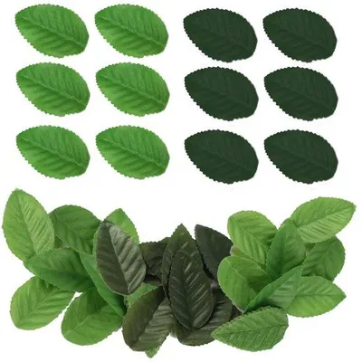 Obrázek produktu pro Plastové listy, 200 kusů, zelené, umělé listy, dekorace