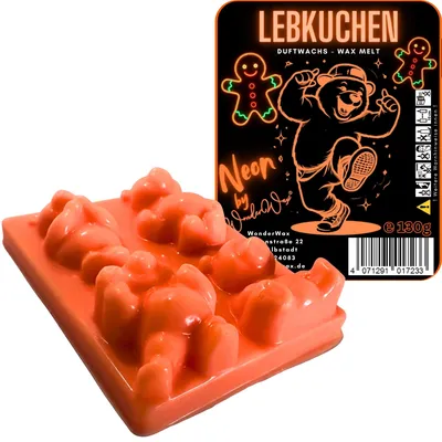 Produktbild von WonderWax Neon Duftriegel 6 x Duftwachs Bären Wachsmelt Duftwachs Raumduft für Duftlampen Soja Wachs Melts Duftmelt Aroma Wellnes Kerzen Wärmer Wax Tarts Lebkuchen
