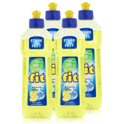 Produktbild von fit Spülmittel Lemon 500ml - Hohe Spülkraft auch im Kaltwasser (4er Pack)