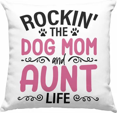 Produktbild von Trendation - Tante Hundemama Geschenk Beste Tante Deko-Kissen mit Füllung 40x40 Hunde Mutter Geschenkidee Lustig (Blau)