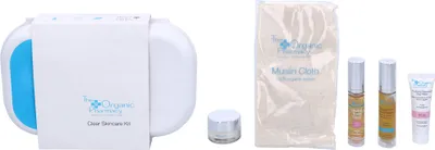 Produktbild von Gesichtswasser 10ml/Tonermaske 10ml/Gesichtscreme 10ml/Toner 10ml/Tuch The Organic Pharmacy Clear Skincare Set