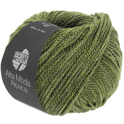 A ball of green yarn with a label.