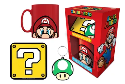 Zdjęcie produktu dla Super Mario (Mario) Kubek Podstawka Brelok Zestaw Upominkowy
