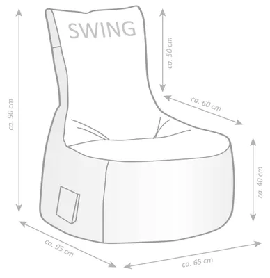 Zdjęcie produktu dla Swing Scuba beanbag 95 x 90 x 65 cm, czarny Swing