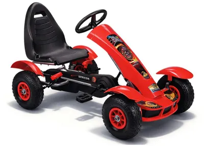 Obrázok produktu pre F618 Športový go-kart s pedálmi, pneumatikami, maximálnou nosnosťou 50 kg, červenej farby