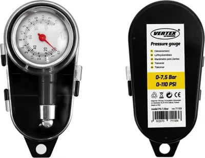 Obrázek produktu pro Měřič tlaku v pneumatikách kol 7,5 bar AMiO METAL POWERFUL