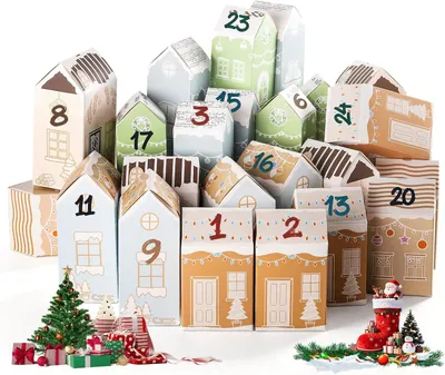 Produktbild von Adventsgeschenkanlagen aus Papier – Klassische Weihnachtsadventkalender-Geschenkanlagen