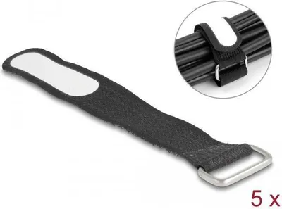 Productafbeelding van Delock 19603 DELOCK Klettkabelbinder mit Schlaufe L 127 x B 20 mm schwarz