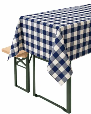 Produktbild von Tischwäsche im 2 cm Karo blau-weiß 100% Baumwolle Landhaus Tischdecken 40 x 40