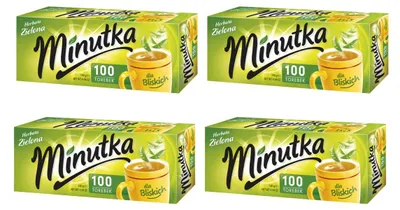 Produktbild von Minutka Grüner Tee 4x 100 Teebeutel - Grüntee im Beutel Familienpackung 560g