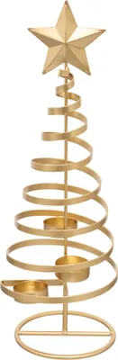 Produktbild von ATMOSPHERA | Kerzenhalter - Kerzenständer - 40 cm - gold - Weihnachtsdeko aus Metall - Weihnachtsbaum
