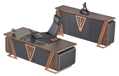 Immagine prodotto di Mobili da ufficio Scrivania Sedia da ufficio Credenza Nero Marrone Tavolo da ufficio