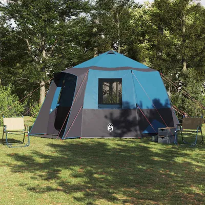 Produktbild von "Schlussverkauf" Hütten-zelt 1 PC - Campingzelte UV-beständige - mit Dach - Blau und Grau 405x405x273 cm C15381