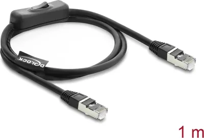 Zdjęcie produktu dla DELOCK RJ45 Kabel ST < ST mit Schalter Cat.6 F/UTP 1m