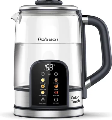 Produktbild von Wasserkocher R-7700, Glas, 1,7 l, 2200 W, Temperaturkontrolle, LCD-Display, Abschaltautomatik
