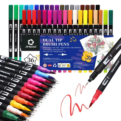 36 Dual-Tip-Pinselstifte, Filzstifte für Erwachsene, Kalligrafie, Zeichnen