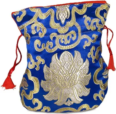 Immagine prodotto di Borsa Broccato Lotus blu -- 19x16 cm