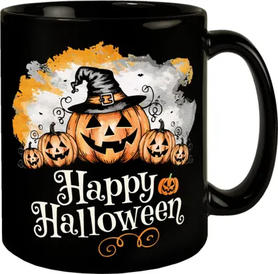 Produktbild von Großer Kürbis mit Hexenhut Tasse - Happy Halloween