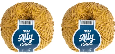 Image de Lot de 2 - Fil ALLY Coton - 50 g / 140 m - Moutarde