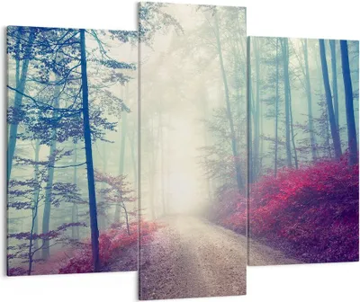 Produktbild von Bild auf Leinwand - Leinwandbild - Wald Baum Natur - 130x100cm - Wand Bild - Wanddeko - Wandbilder - Leinwanddruck - Bilder - Kunstdruck - Wanddekoration - Leinwand bilder - Wandkunst - CB130x100-3667
