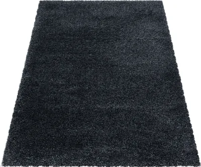 Produktbild von Teppich Wohnzimmer Hochflor Anthrazit 160x230 Rechteck Unicolor - Einfarbig aus Polyester
