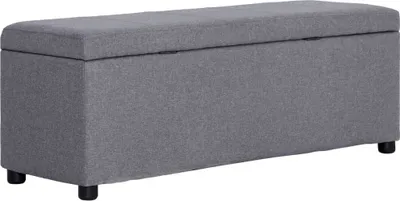 Immagine prodotto di Panchina con vano portaoggetti vidaXL, 116 cm, grigio chiaro, poliestere