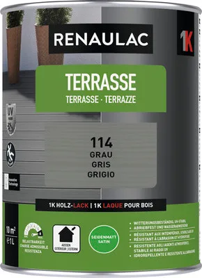 Produktbild von RENAULAC Terrassenfarbe seidenmatt grau 1 l