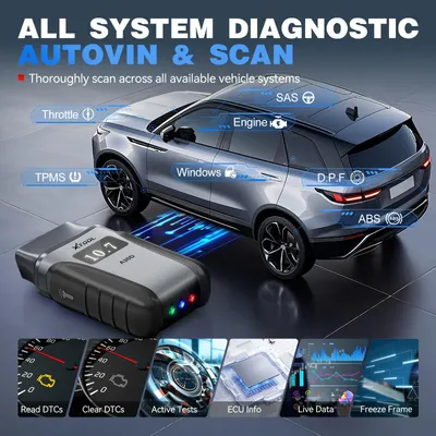 Immagine prodotto di Scanner OBD2 - Strumento di autodiagnosi - Lettore di codici di errore - Diagnostica wireless - Scanner per auto - 19+ funzioni di reset