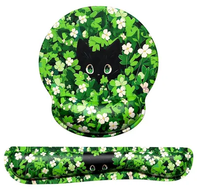 Produktbild von Tastatur-Handgelenkauflage & Mauspad mit Handgelenkstütze, Memory-Schaum, rutschfest, Anime Gras, 43,2 cm